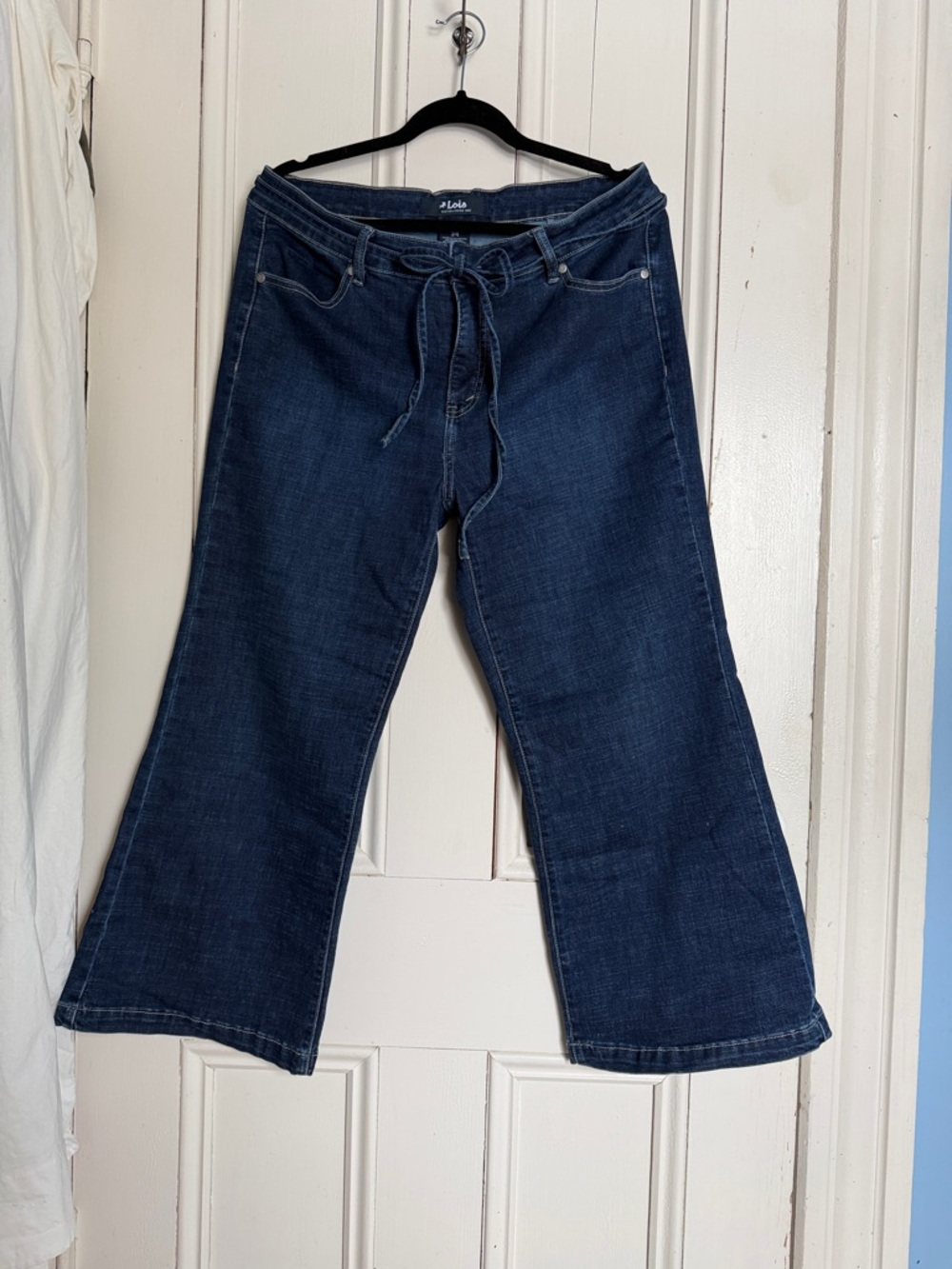 Lois Dark Navy Drawstring Wide-Leg Jeans